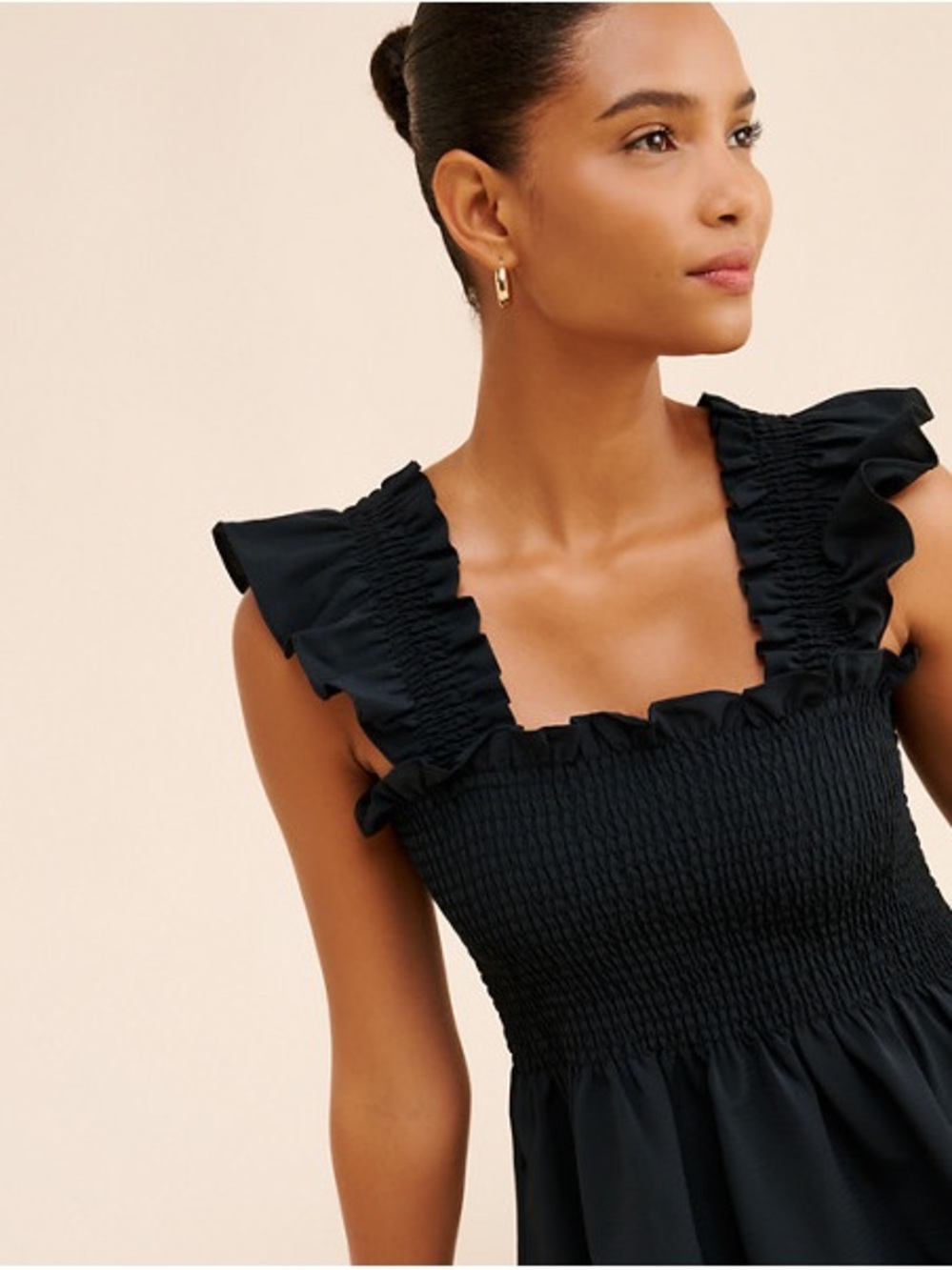 The Elizabeth Nap Dress - Black Crepe NWT L Hill House